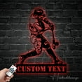 thumbnail image 3 of Handmadetneonsign Custom Baseball Player Metal Wall Art LED Light - Personalized Baseball Player Name, 3 of 5