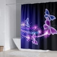 thumbnail image 3 of BBEST Purple Butterfly Shower Curtain Set, 72” x 72”, Waterproof Polyester 4 Count, 3 of 5