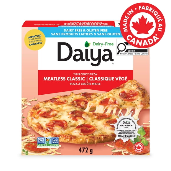 Daiya Dairy Free Gluten Free Meatless Classic Pizza, Vegan (Frozen), 472 g