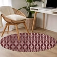 thumbnail image 4 of Small Round Rug 3Ft Washable Non-Slip, Geometric Circle Area Rugs for Living Room Bedroom, Modern Abstract Lines Texture Red Indoor Floor Mats Carpet Runner for Home Decor, 4 of 8