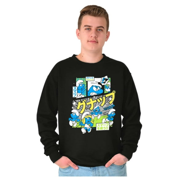 The Smurfs Gnap Attack Comic Book Sweatshirt for Men or Women Brisco Brands S