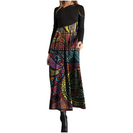 

HSMQHJWE Womens Summer Wrap Dresses Women s Autumn Winter Long Dress Stitching Chiffon Maternity Dresses for Women