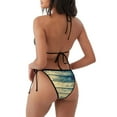 thumbnail image 2 of Zufioo Retro Wooden for Women's Bikini Set,High Elastic Swimsuit and Swim Trunks Two-piece Set-Removable Chest Pad,Strap Style,Pool and Beach Swimwear-XX-Large, 2 of 7