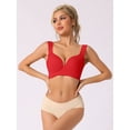 thumbnail image 4 of Unique Bargains Women's Universal Non-Wired Bra Push Up Vest Bralette Red 36 E, 4 of 5