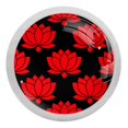 thumbnail image 1 of 4PCS Round Botanical Lotus Cabinet Fluorescence Knob Glowing in the Dark Furniture Drawer Pulls Handle with Screws, 1 of 5