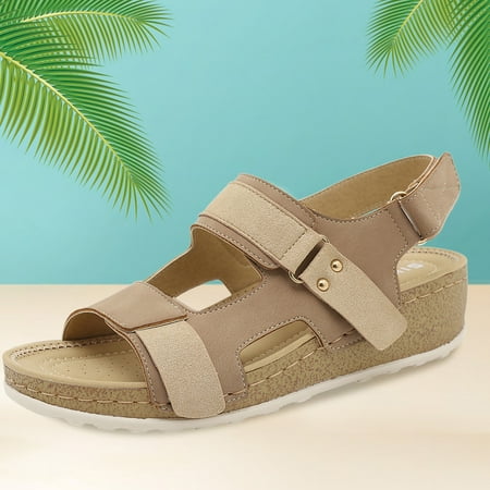 

Cathalem Women Size 12 Sandals Women s Wedges Fashion For Women Shoes Sandals Sandals Shoes Strap Summer Buckle Women s sandals Sandal Pink 7
