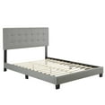 thumbnail image 3 of Skyline Decor Upholstered Tufted Faux Leather Platform Bed with Bonus Base Wooden Slat System, Full, Gray, 3 of 5