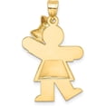 thumbnail image 3 of Avariah 14k Yellow Gold Puffed Girl with Bow on Right Engravable Charm - 30mm, 3 of 6