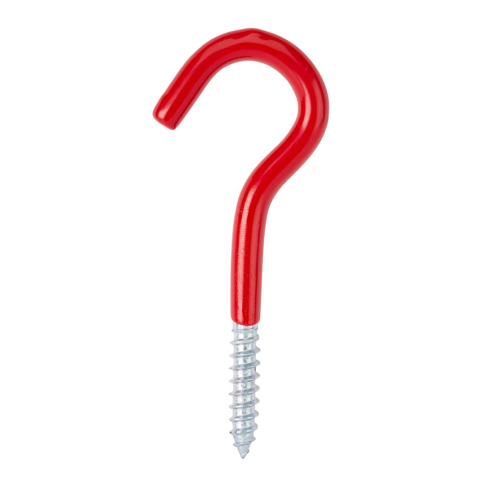Hyper Tough Screwin Vinyl Coated Utility Screw Hook, Red