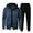Navy, variant on Ediodpoh Men's Suits Men's Sports Fitness Casual Jacquard Hoodie Hoodie Jacket Knitted Cardigan Set Sweat Suits Men Red XXXL