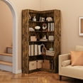 thumbnail image 3 of Corner Bookcase,5-Tier Modern Mid Century Corner Bookcase,71.8" Tall Corner Shelf with Storage,Multifunctional Freestanding Bookshelf for Home Office Living Room Bedroom, 3 of 6