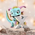 thumbnail image 3 of X Christmas Dinosaur Alphabet Pendant 26 Letters Party Decoration Hanging Ornament For Holiday Tree Decorations X, 3 of 4