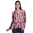 thumbnail image 2 of Moomaya Empire Waist Top Printed Dress V-Neck Full Sleeve Tunic Peplum Top For Women, 2 of 6