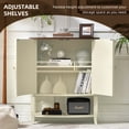 thumbnail image 5 of Ahokua French Country Accent Cabinet with Carved Doors and Adjustable Shelf, Decorative Storage Cabinet with Open Display Shelf for Living Room, 5 of 10