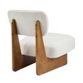 thumbnail image 4 of Leumius Set of 2 Modern Lounge Chair with Polyester Upholstery, Sturdy Wood Base With Walnut Finish, Minimalist and Stylish Accent Seating for Living Room Bedroom Office Beige+Natural, 4 of 8