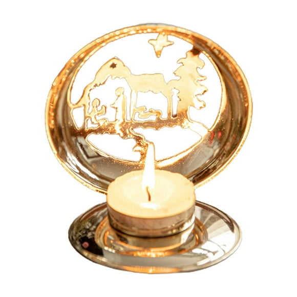 Christmas Tree Candle Holder Stand For Table Top Decor Iron Gold Finish 10.5 cm x 9.8 cm