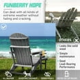 thumbnail image 4 of FUNBERRY Adjustable Folding Adirondack Chair with Retractable Ottoman, All Weather Fire Pit Chairs with Cup Holder, 4 of 9