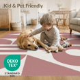 thumbnail image 4 of ODIKA 8'x10' White Mid Century Modern Abstract Washable Area Rug Geometric Loops and Shapes in Retro Style for King Size Bedroom Under Bed, Master Suite, Non-Shedding, Easy Care, 4 of 7