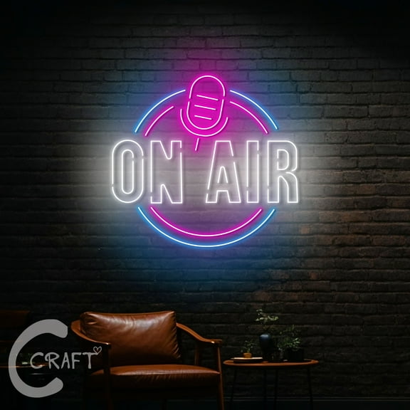 C-CRAFT On Air Neon Led Light Up 23 inch for Podcast Music Room Wall Decor