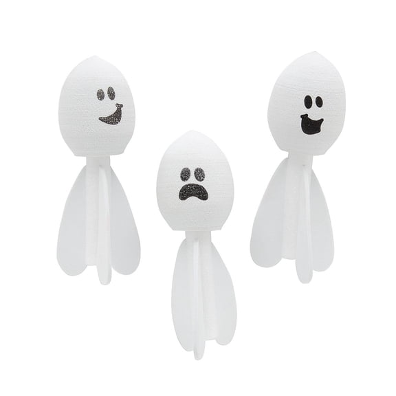 Fun Express 1 3/4" x 4 1/2" Mini Halloween Ghost White Foam Missiles - 24 Pieces