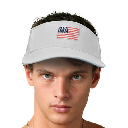 - KC Caps Unisex Cotton Twill Adjustable USA Flag Embroidered Visor