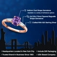 thumbnail image 2 of Gem Stone King 1.45 Ct Purple Amethyst G/H Lab Grown Diamond 18K Rose Gold Plated Silver Ring, 2 of 6