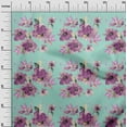 thumbnail image 2 of oneOone Cotton Poplin Twill Aquamarine Fabric Flower & Leaves Watercolor Craft Projects Decor Fabric Printed By The Yard 56 Inch Wide, 2 of 2