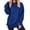 Dark Blue, variant on Oversized Hoodies for Women Long Raglan Sleeve Thumbhole Casual Plain Tunic Hooded Sweatshirt Fall Winter Pullover Tops
