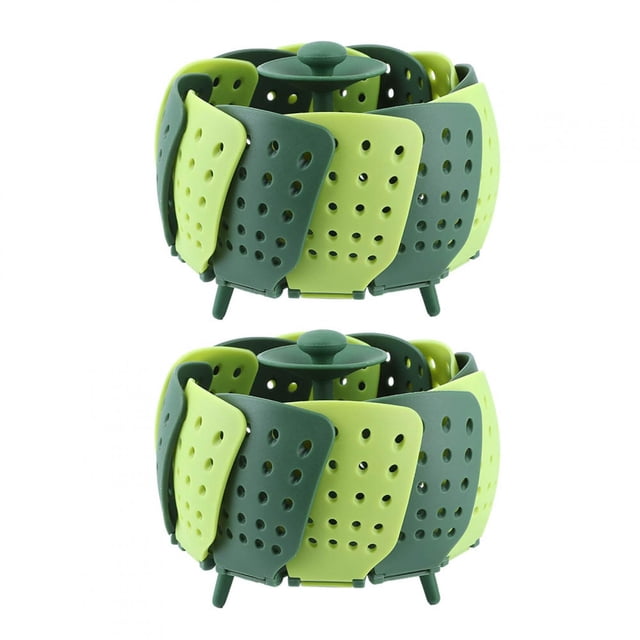 Suministros de cocina, 2 piezas de cesta para cocinar al vapor plegable, cuenco para cocinar al vapor, utensilios de cocina para cocinar al vapor, diseño a prueba de futuro Jadeshay A