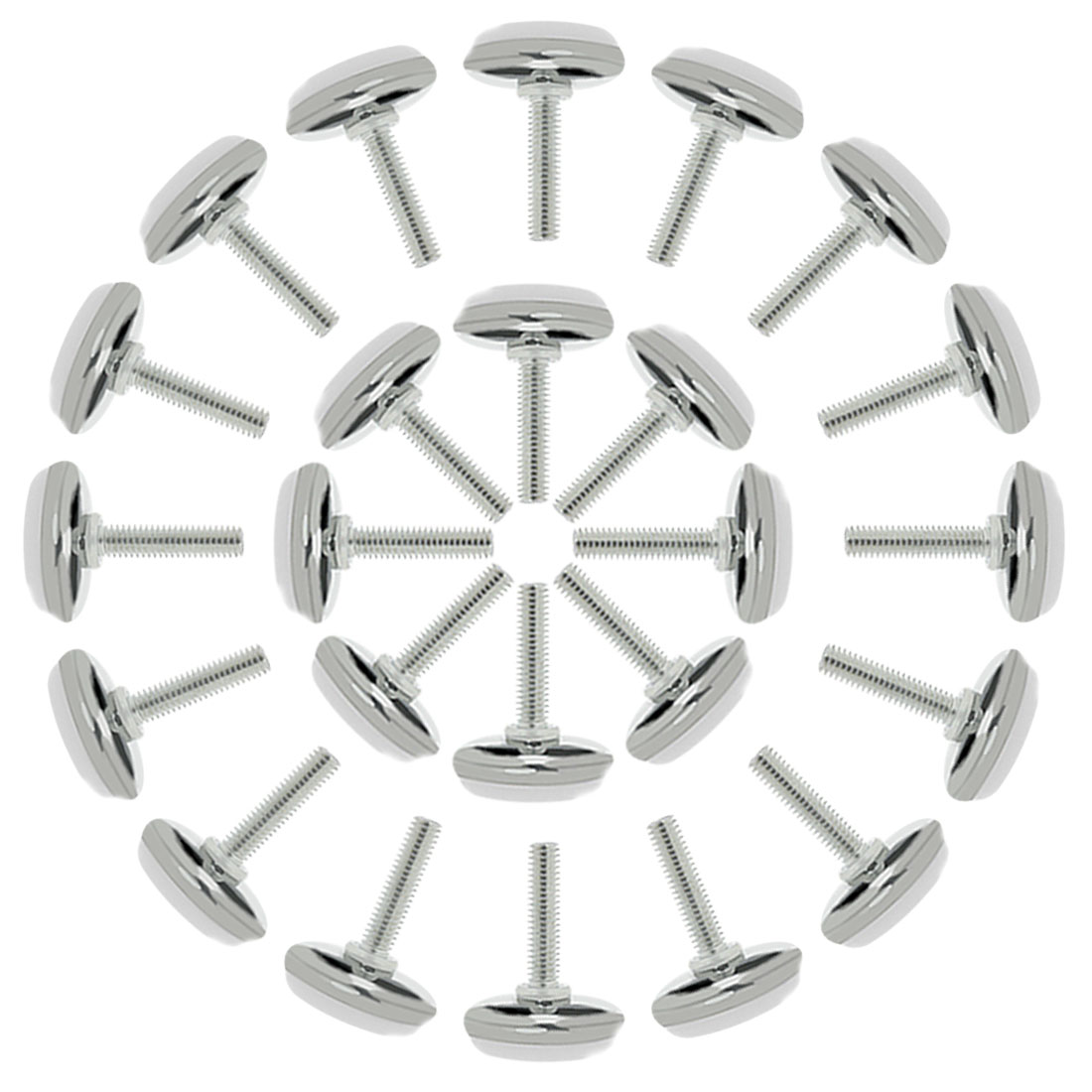 M6 x 25 x 30mm Furniture Leveling Feet Adjustable Leveler for Cabinet Leg 24pcs