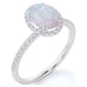 thumbnail image 4 of JeenMata Anillo de Compromiso Antiguo con Halo de Moissanita y Ópalo de Talla Ovalada de 1,5 Uds en Oro Blanco de 18 K sobre Plata, 4 of 6