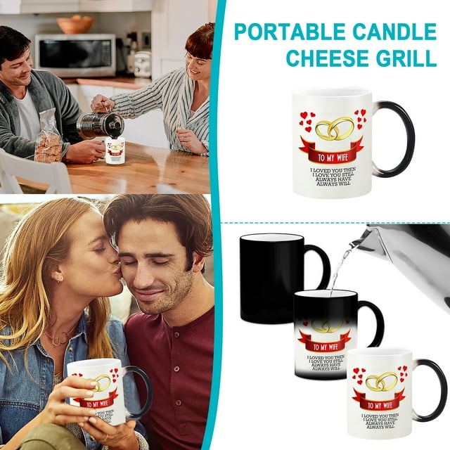 TIMIFIS Porcelain Cup Valentine's Day Thermal Color Change Ceramic Mug Holiday Gift Coffee Cup Kitchen Gadgets