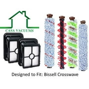 4 2 Replacement Kit for Bissell Crosswave 4 Brush Roll   2 Filter. Compare to Part 1866 1785 2306 1868 1926 by Casa Vacuums