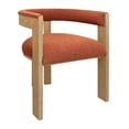 thumbnail image 5 of Trish Solid Wood Dining Arm Chair with Rust Orange Boucle Fabric and Down Seat, 5 of 17