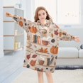 thumbnail image 5 of FORMRS Wearable Blanket Hoodie with Sleeves for Kids Cozy Flannel Sweatshirt, Fall Acorns Pattern, 5 of 7