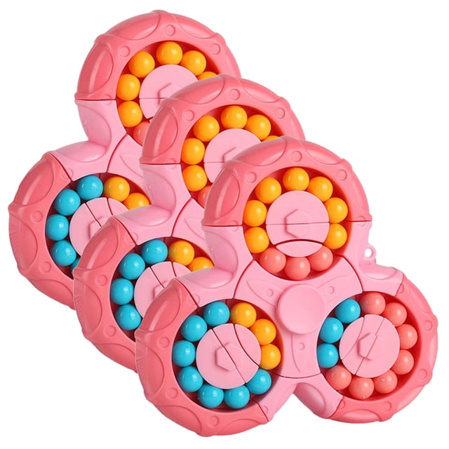 Cubo y Spinner Didactico MagiBean02 3Pzas Rosa 10x11cm Plástico ABS Cubo Mágico.