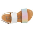 thumbnail image 6 of bebe Sparkly Leatherette Flat Strap Sandals, Multicolor (Girls'), 6 of 7