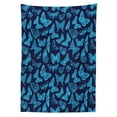 thumbnail image 3 of Ambesonne Blue Tablecloth Rectangular Table Cover, Hand Drawn Butterflies, 60"x90", Pale Blue and Dark Blue, 3 of 4