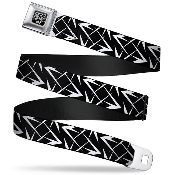 Buckle-Down Belt, Seatbelt Buckle Belt, Spikes Scattered Black White, 30 to 44 Inches