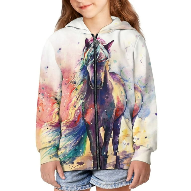 FKELYI Kids Girls Hoodies with Glitter Butterfly Size 14-16 Years