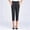 Black, variant on Plus Size Capri Pants For Womens Liweisiy Elastic High Waisted Slim Fit Stretchy Trousers Casual Oversized Pants Black 3XL