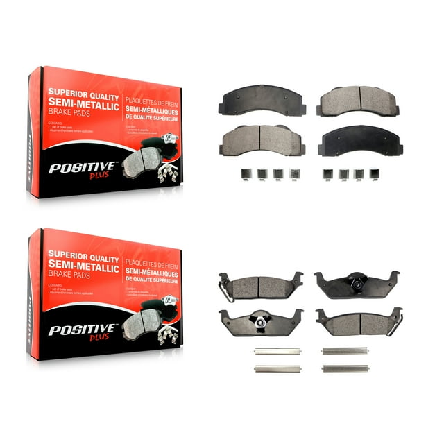 Positive Plus Front Rear Semi-Metallic Brake Pads Kit for Car 2010-2011 Ford F-150 KPF-100175
