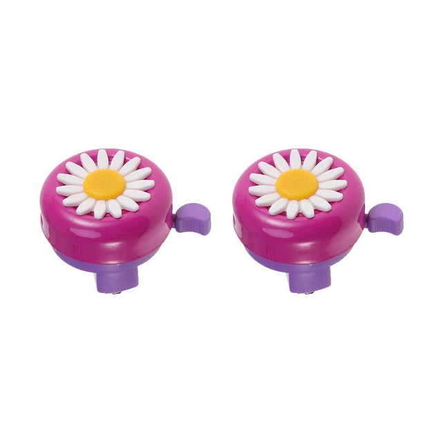 FELTECHELECTR 2 timbres para bicicleta para niños, con diseño de crisantemo, color rosa y morado.