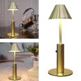 thumbnail image 3 of pitrice Dimmable Table Lamp Bar Decor Battery Desk Bedside Umbrella Gold, 3 of 8