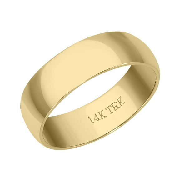 TimeLe$$ Classics 5 MM Plain Band Ring for Men and Women in Solid 14K Yellow Gold, Graceful Gold Ring, A Stunning Precious Jewelry Gift For Loved Once (Ring Size 10)