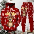 thumbnail image 2 of BOOMNY Christams Men Sweatsuits Set Xmas Deer Graphic Hoodies Sweatpants 2Pcs Gym Sweat Suits Running Jogging Fall Winter Athletic Tracksuit Outfits, 2 of 3