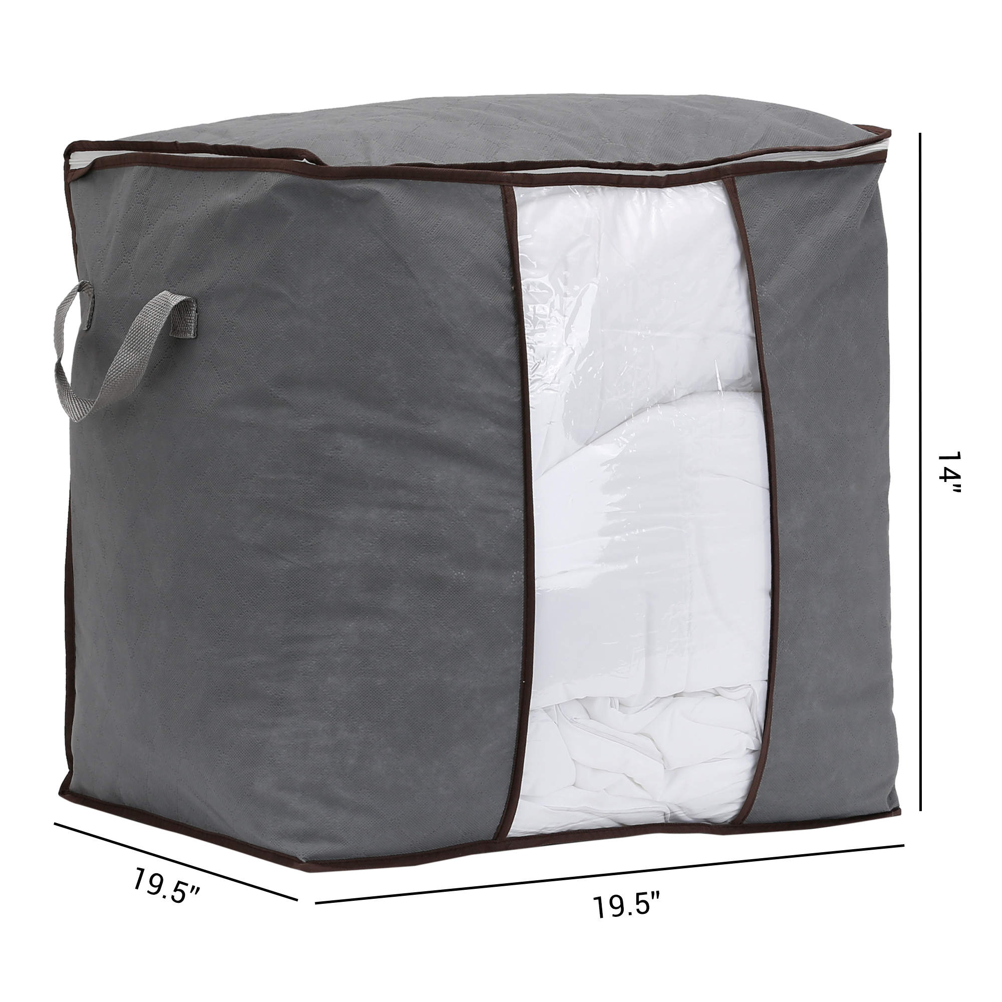 Unique Bargains 1 Pack Clothes Storage Bags Moving Bags Grey 19.5*19.5*14in