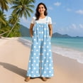 thumbnail image 5 of Polka Dot Jumpsuits for Women Summer Casual Boho Wide Leg Overalls Loose Fit Sleeveless Rompers with Pockets(Light Blue,L）, 5 of 8