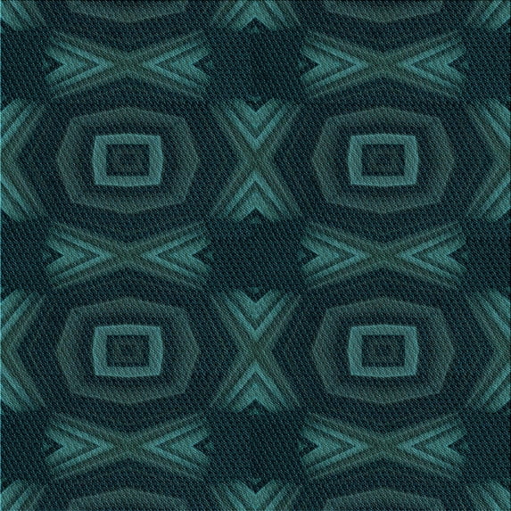 Ahgly Company Machine Washable Indoor Square Transitional Teal Green Area Rugs, 6' Square