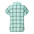 thumbnail image 5 of Womens Summer V Neck Plaid Shirts Short Sleeve Collared Basic T Shirts Tops Loose Comfy Work Casual Blouses with Pockets, 5 of 7